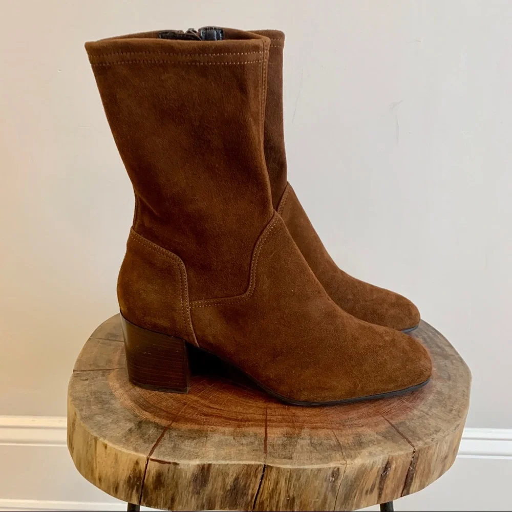 Aquatalia Brown Suede Ankle Boots - Picture 7 of 11